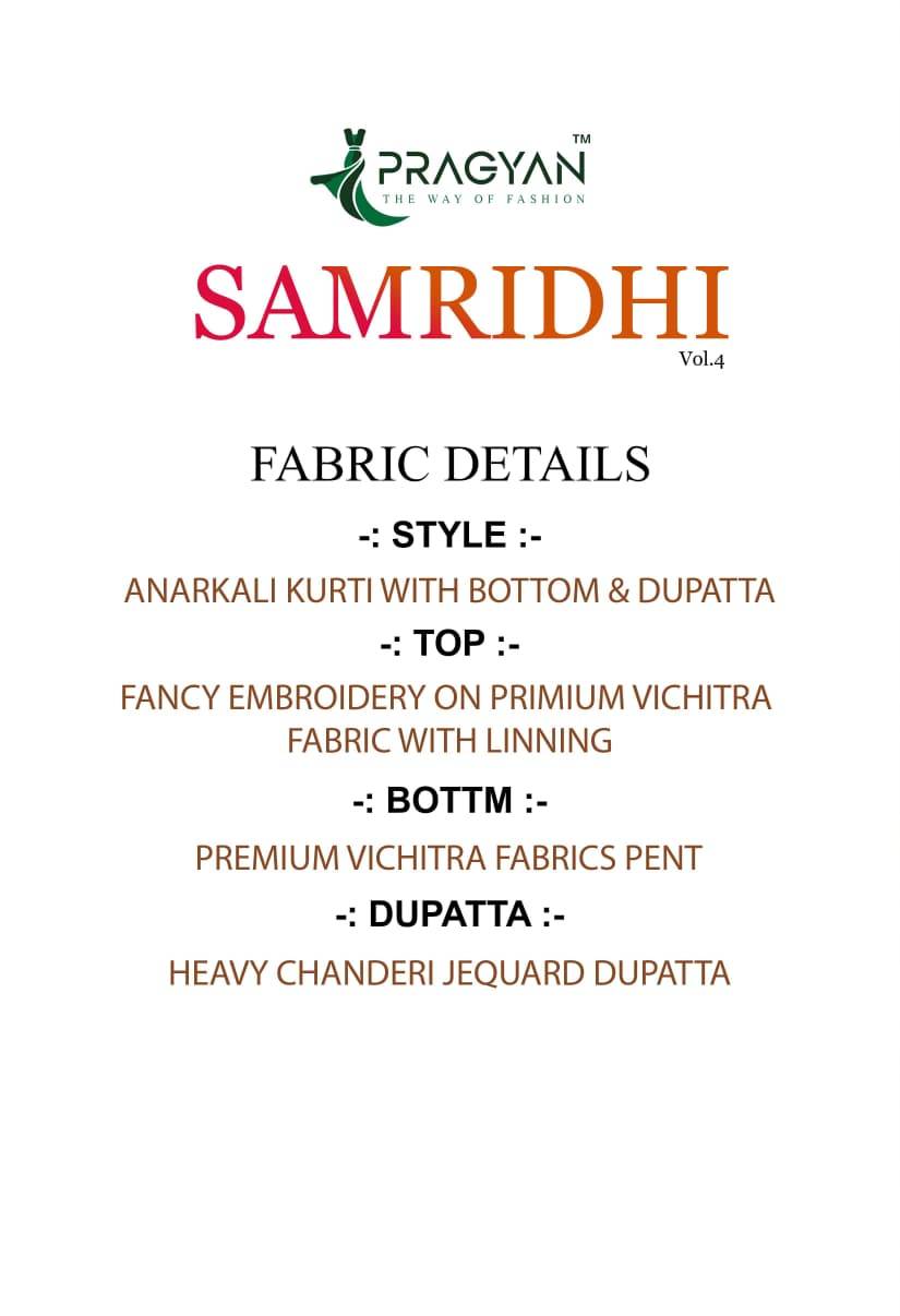 SAMRIDDHI VOL 4 by Pragyan 4001 To 4008 Series Beautiful Fancy Stylish Colourful casual wear Premium Vichitra Dresses At Wholesale Price